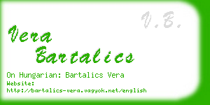 vera bartalics business card